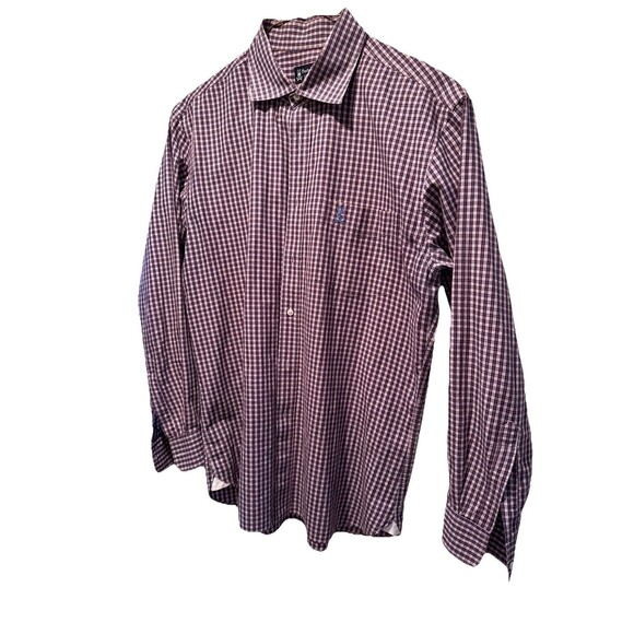 Psycho Bunny Red White & Blue Plaid Long-Sleeved Men's Shirt xl 100% Cotton - Picture 1 of 9